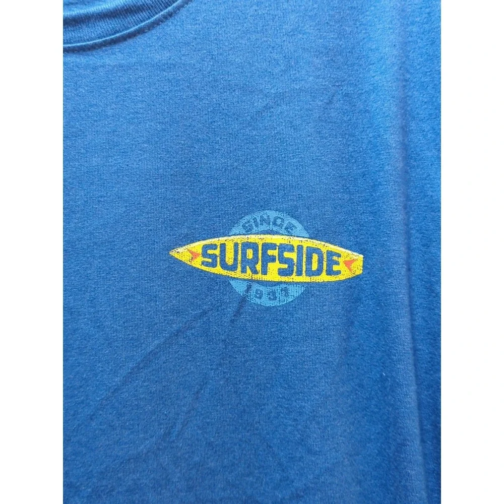 IZOD Saltwater Surfside Dogs N Beer surf shop men's t shirt Large heathered blue